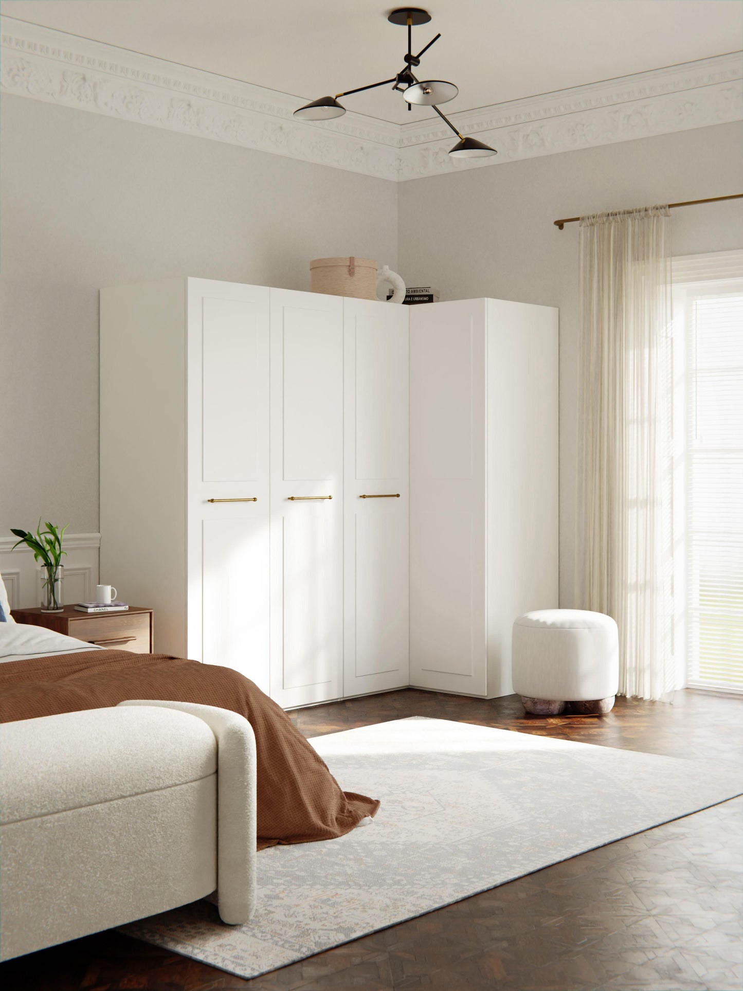 Charmelli Modular Corner Wardrobe, 215 cm Wide, in Various Sizes