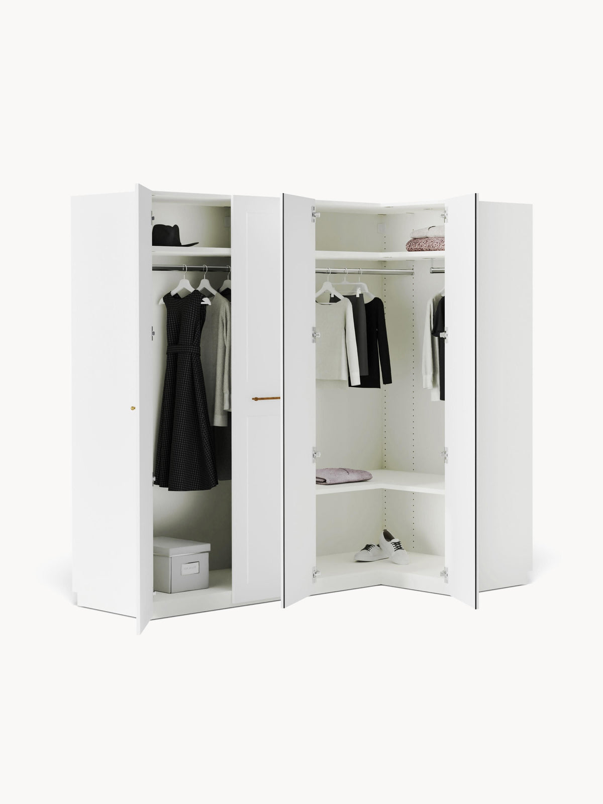 Charmelli Modular Corner Wardrobe, 215 cm Wide, in Various Sizes