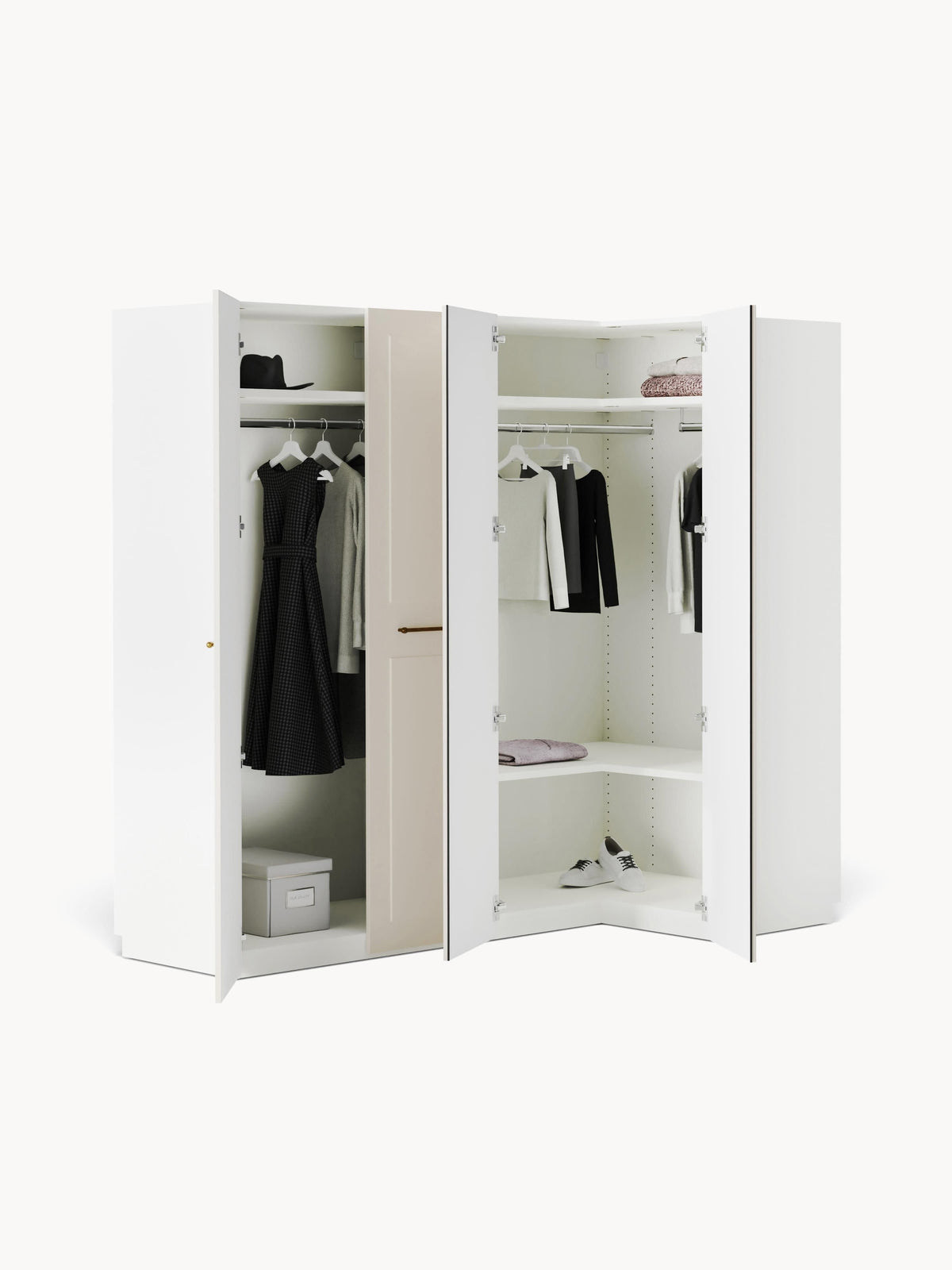 Charmelli Modular Corner Wardrobe, 215 cm Wide, in Various Sizes