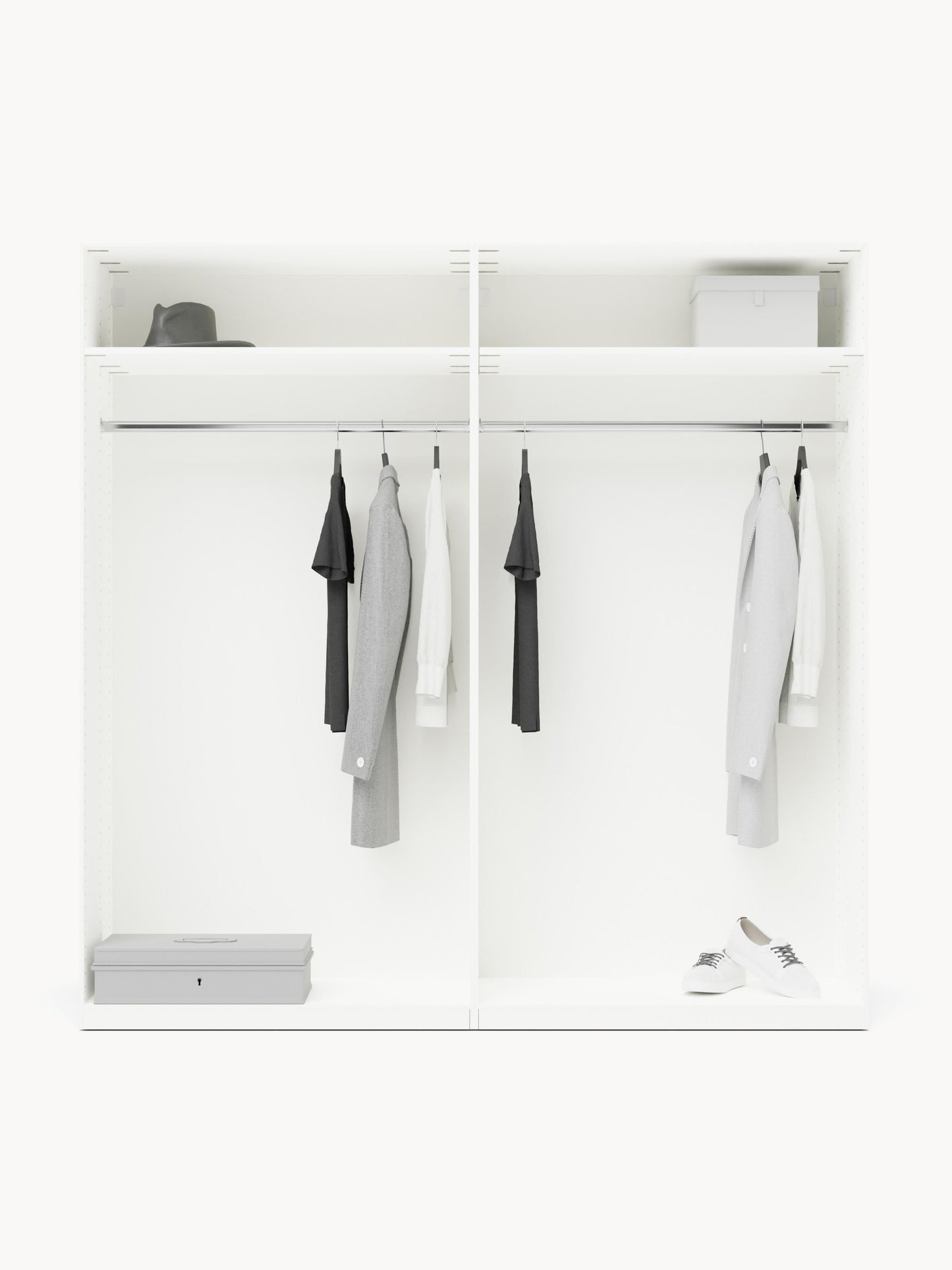 Charmelli Modular Hinged-Door Wardrobe, 200 cm Wide, in Various Sizes