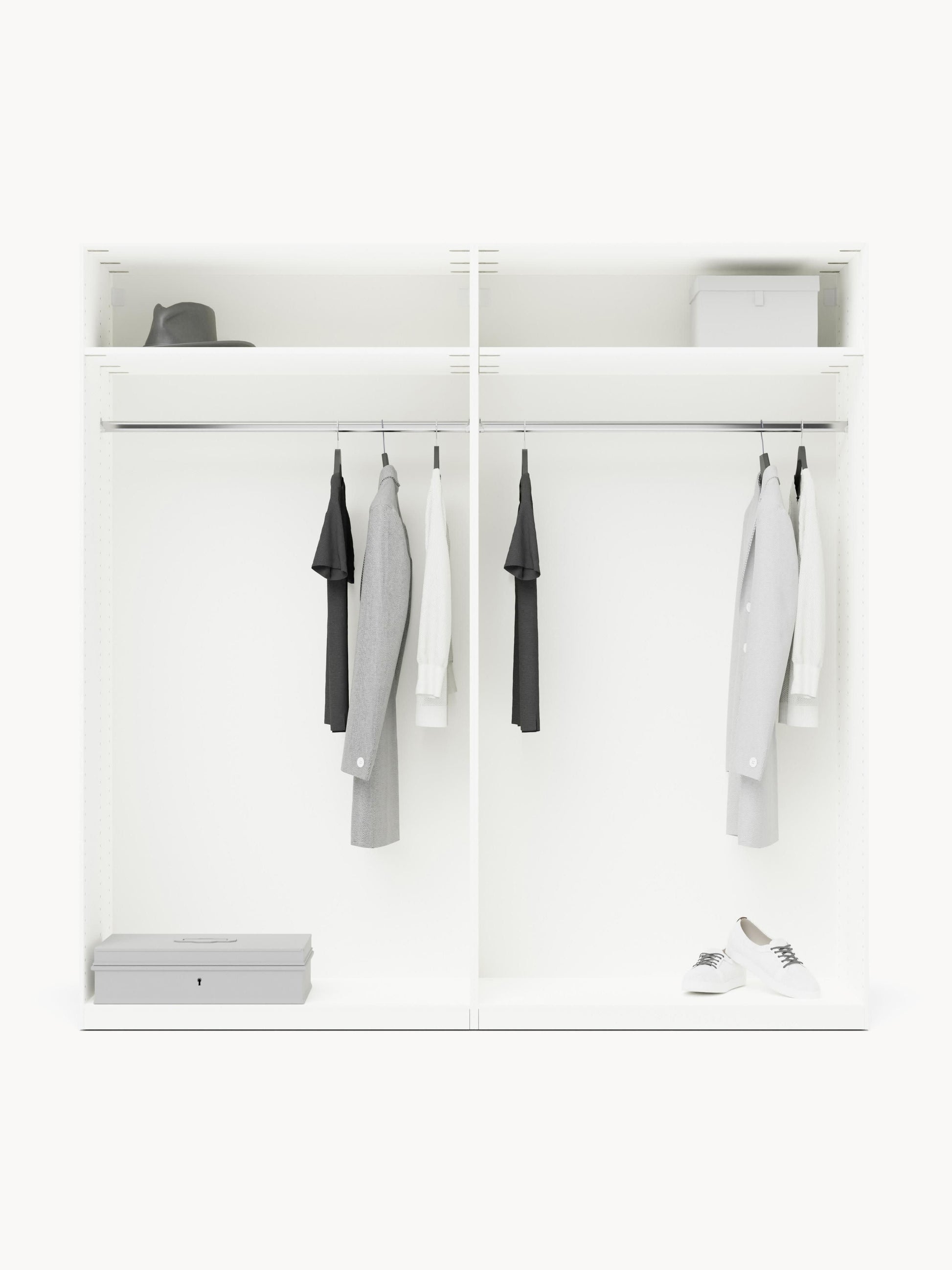 Charmelli Modular Hinged-Door Wardrobe, 200 cm Wide, in Various Sizes