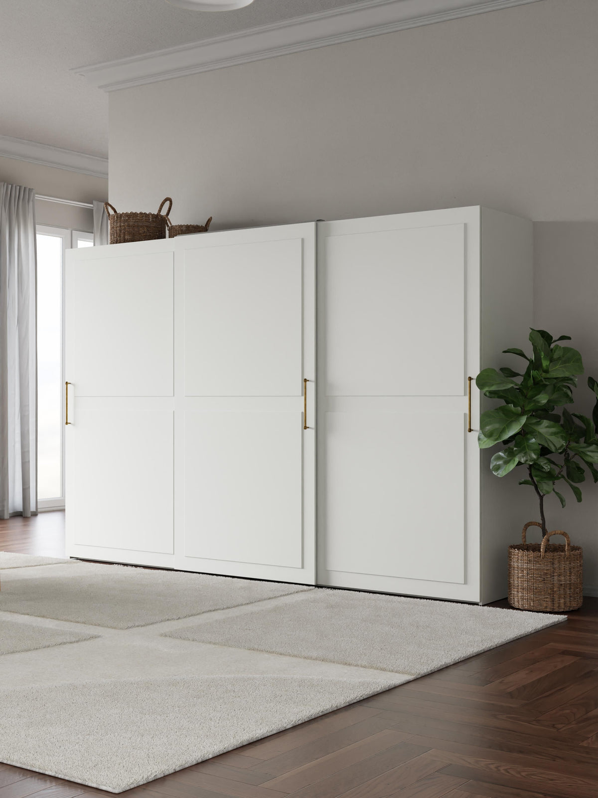 Charmelli Modular Sliding-Door Wardrobe, 300 cm Wide, in Various Sizes