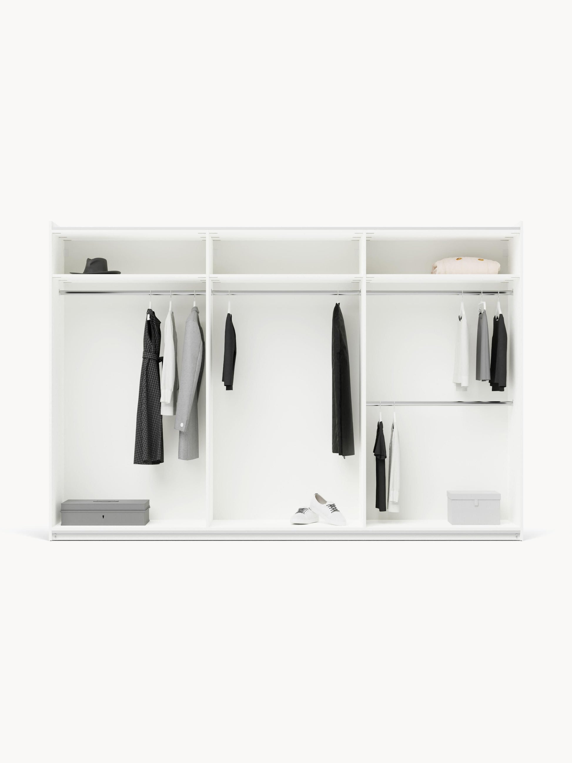Charmelli Modular Sliding-Door Wardrobe, 300 cm Wide, in Various Sizes