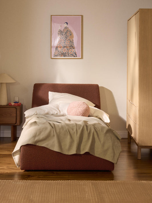 Clovinta Bouclé Single Storage Bed