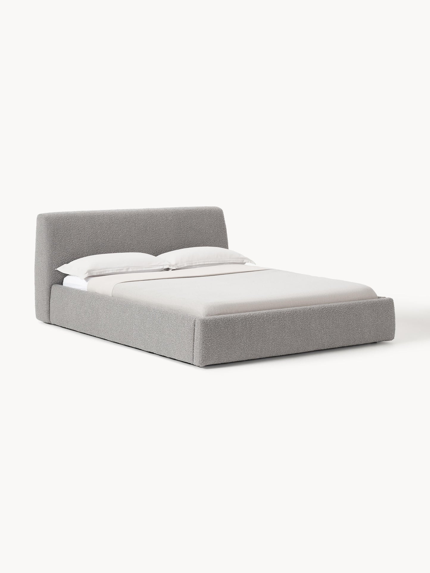 Clovinta Bouclé Upholstered Bed with Storage