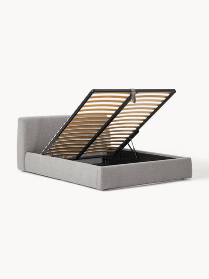 Clovinta Bouclé Upholstered Bed with Storage