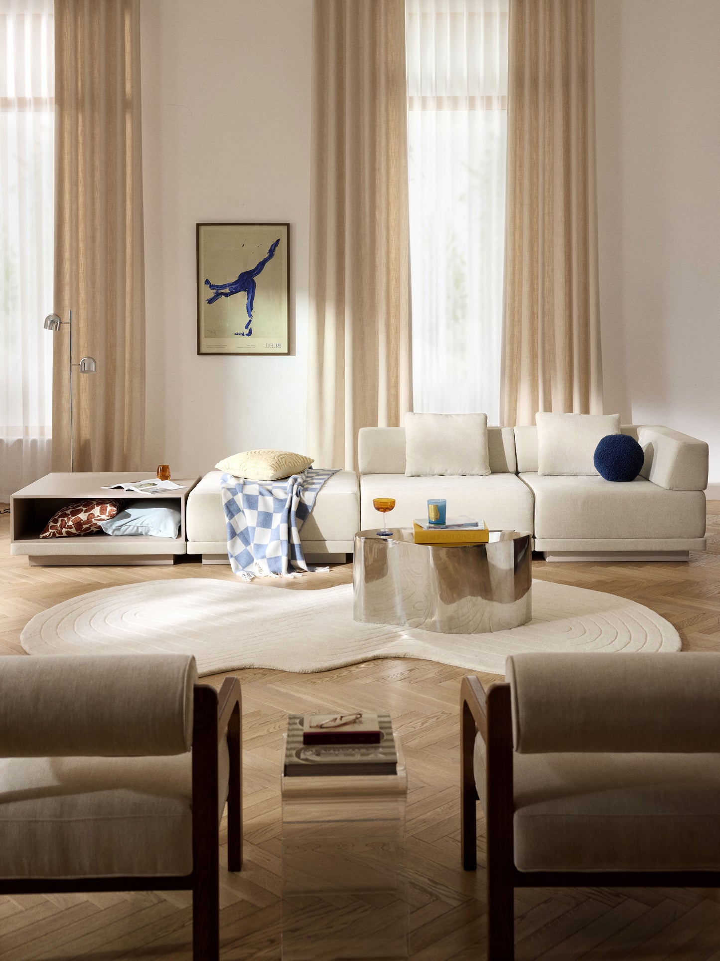 Colnardi Modular Sofa (4-Seater) with Coffee Table & Ottoman