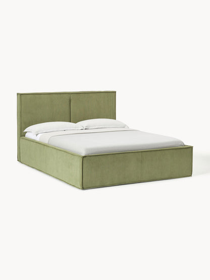 Drenalto Corduroy Upholstered Bed with Storage