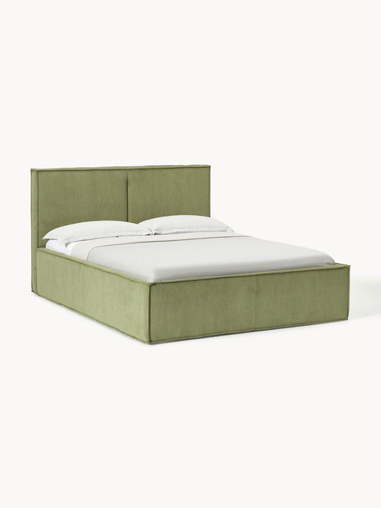 Drenalto Corduroy Upholstered Bed with Storage