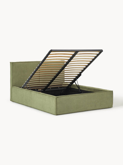 Drenalto Corduroy Upholstered Bed with Storage