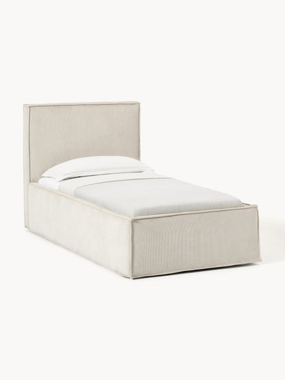 Drenalto Single Bed in Corduroy with Storage