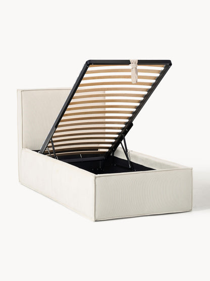 Drenalto Single Bed in Corduroy with Storage