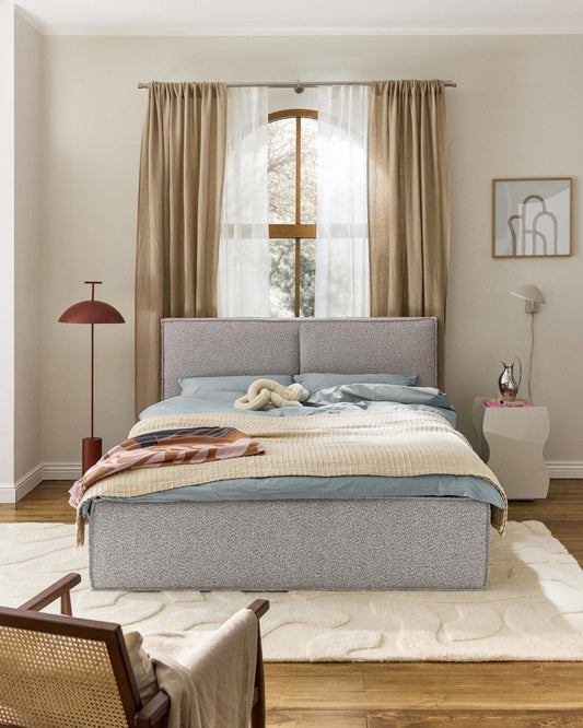 Drenalto Upholstered Bed in Bouclé