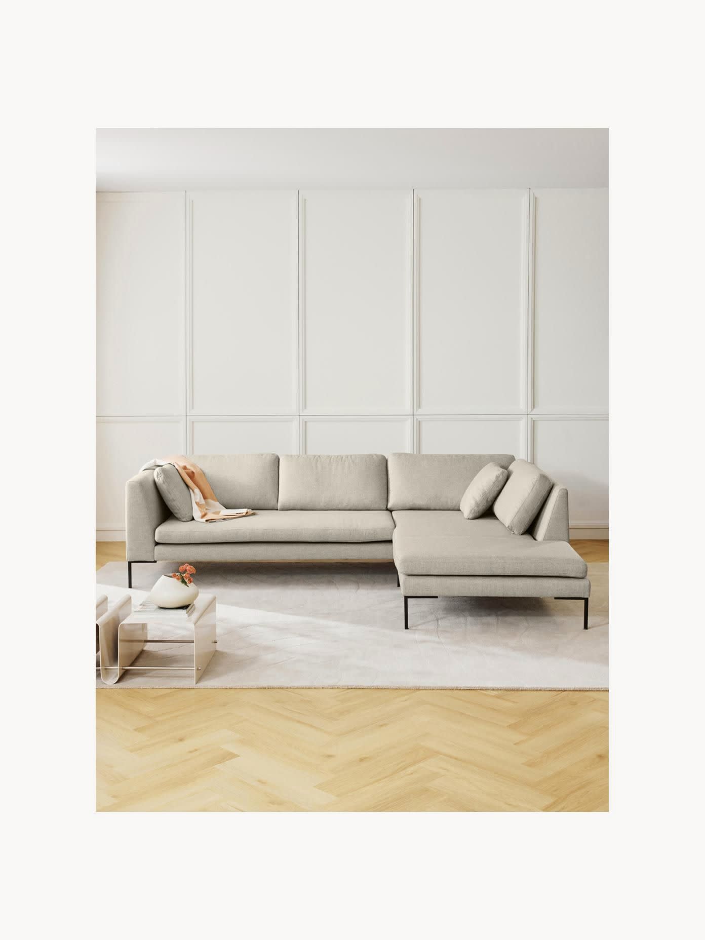Emmarosi Corner Sofa with Metal Legs