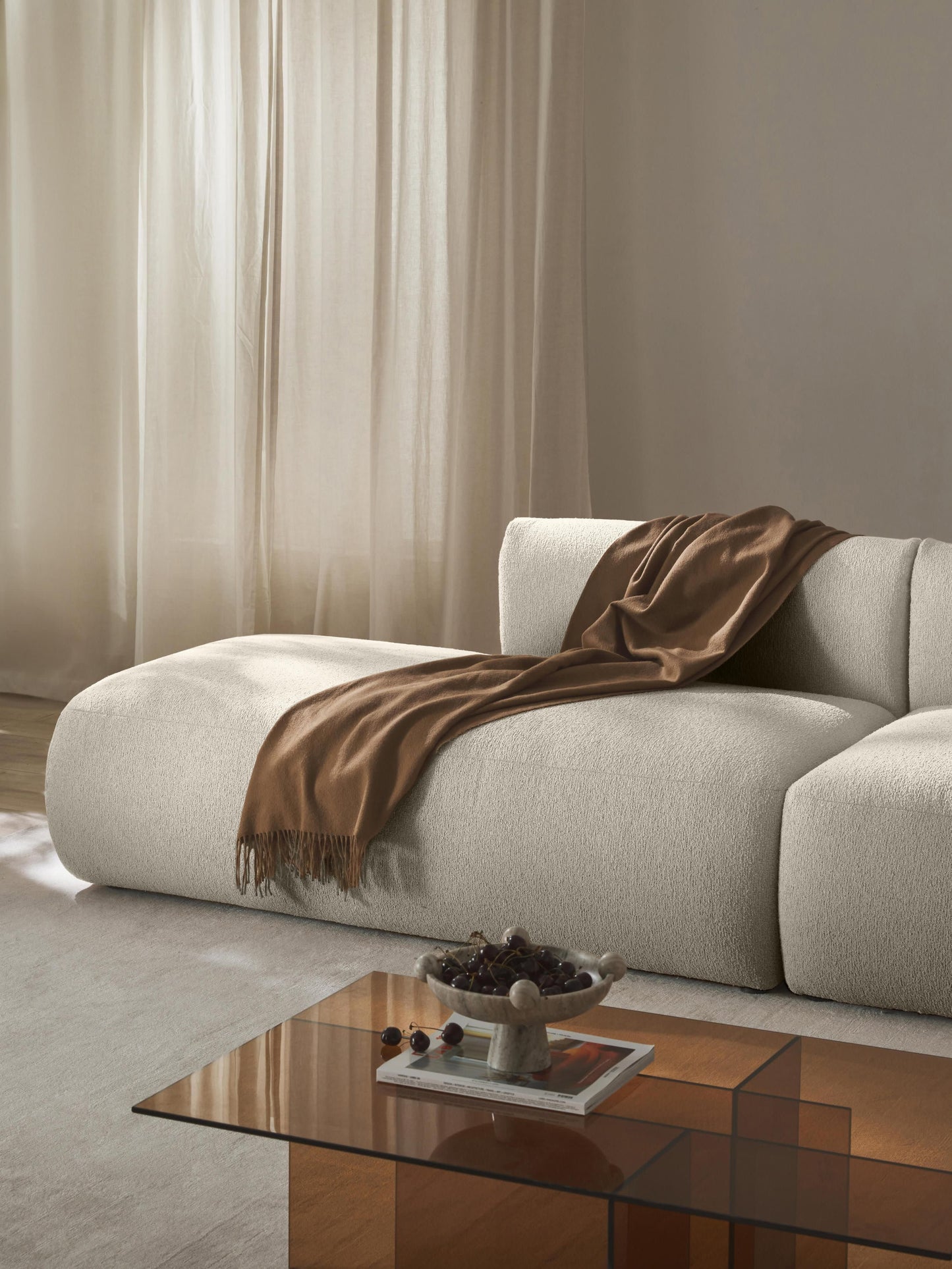 Fenrolla Chaise Module in Bouclé