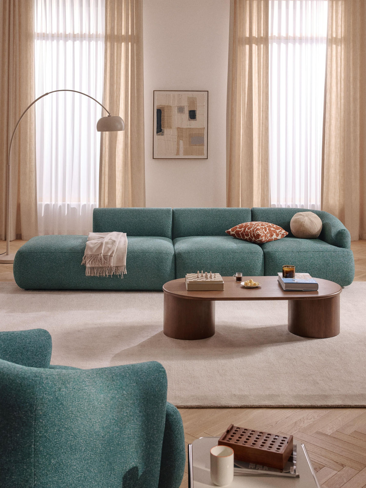Fenrolla Modular Chaise in Bouclé (2-Seater)