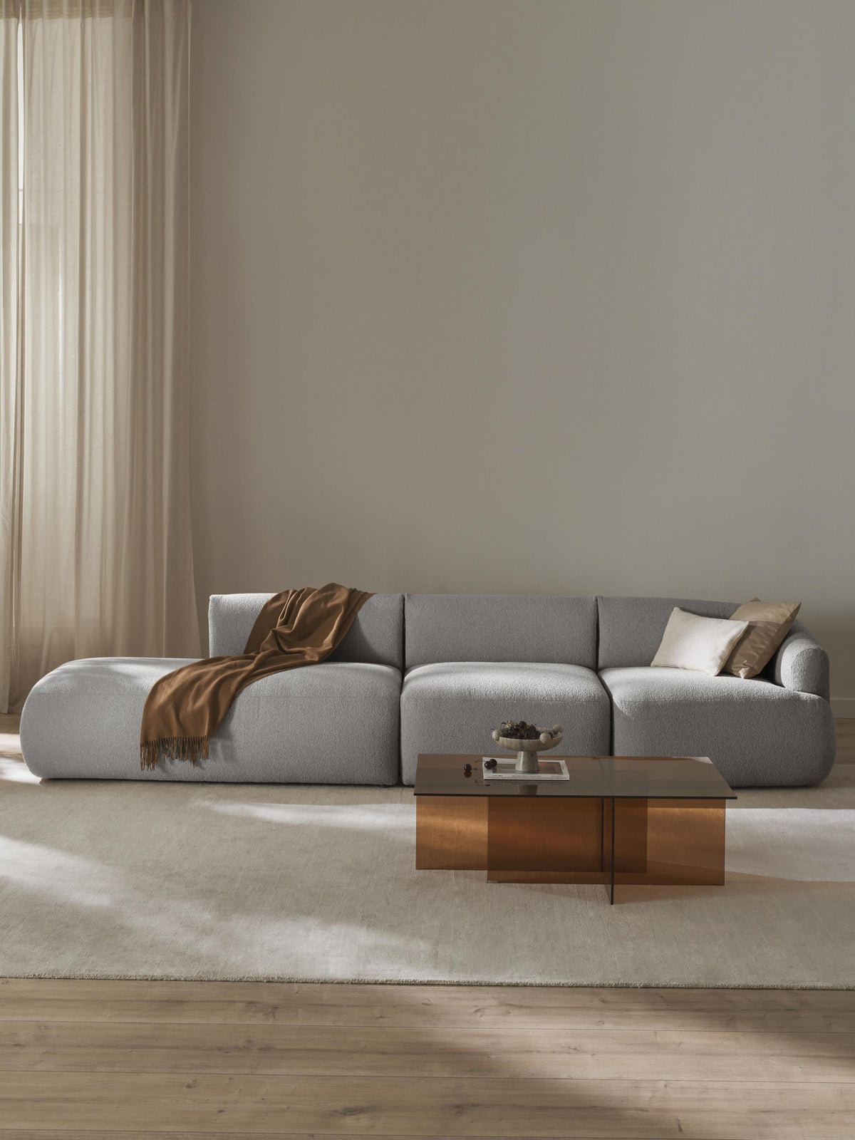 Fenrolla Modular Chaise in Bouclé (2-Seater)
