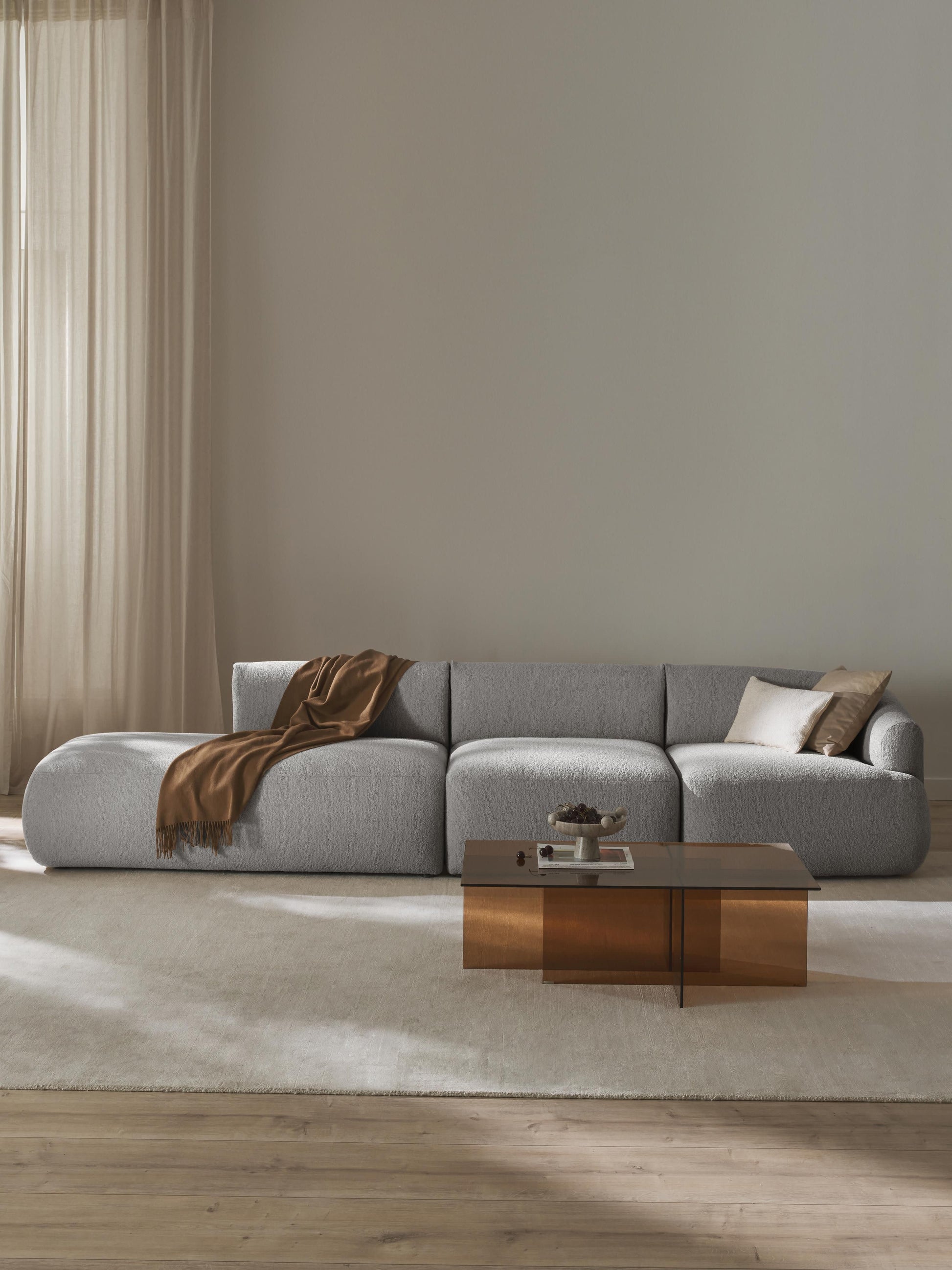 Fenrolla Modular Chaise in Bouclé (2-Seater)