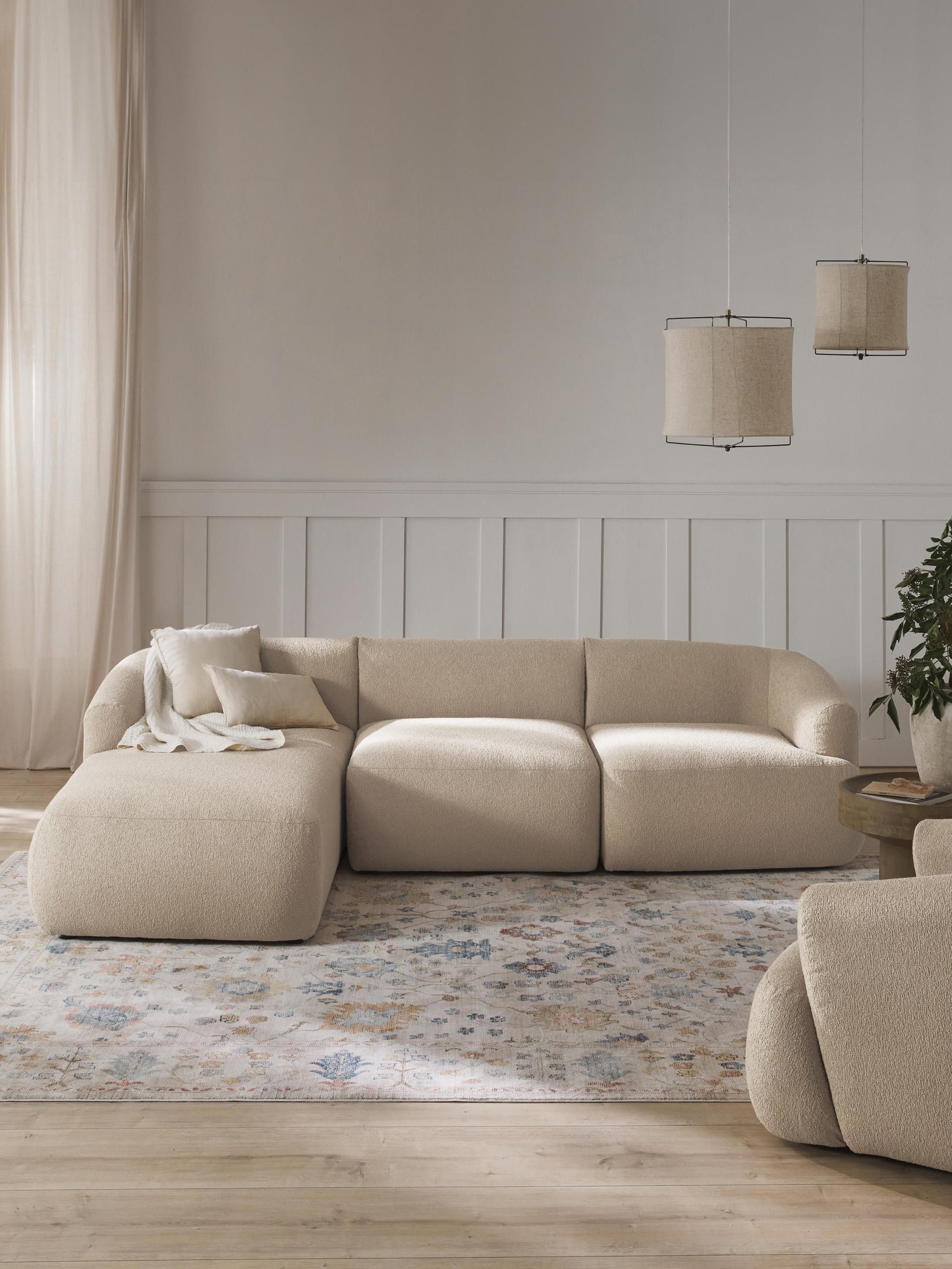 Fenrolla Modular Corner Sofa (3-Seater) in Bouclé
