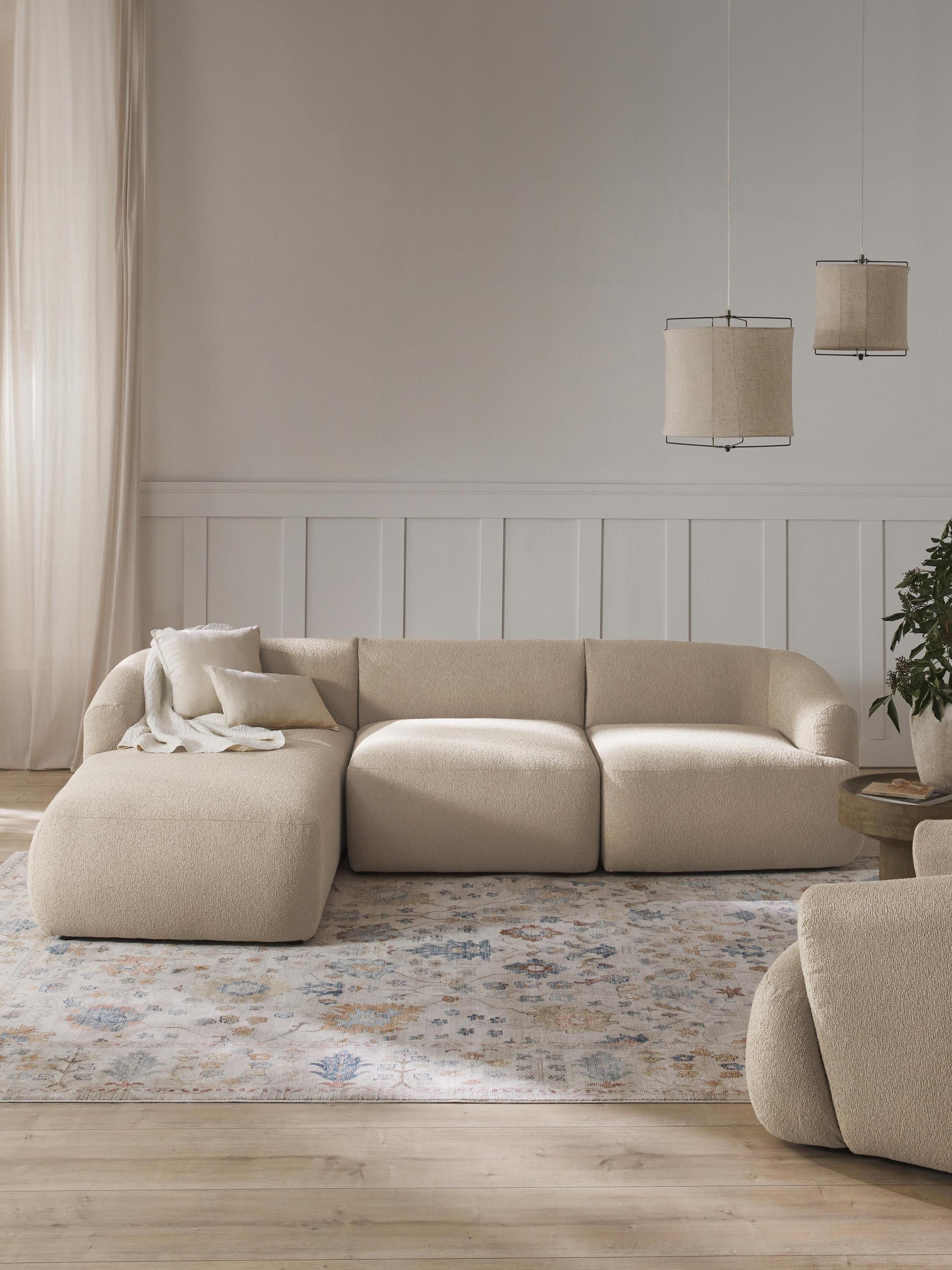 Fenrolla Modular Corner Sofa (3-Seater) in Bouclé