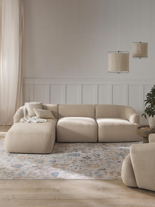 Fenrolla Modular Corner Sofa (3-Seater) in Bouclé