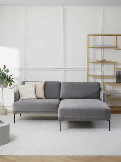 Fluvanni Small Corner Sofa in Velvet