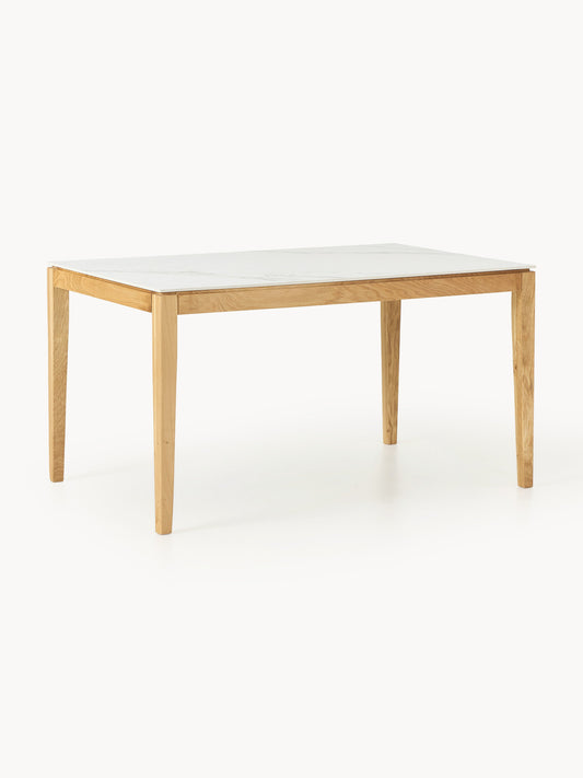 Jacarosi Dining Table with Marble-Look Tabletop, in Various Sizes