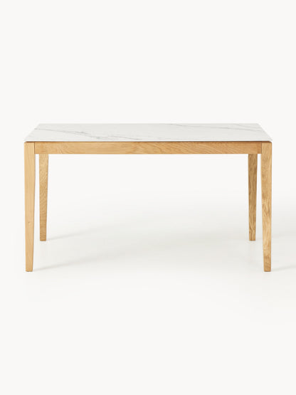 Jacarosi Dining Table with Marble-Look Tabletop, in Various Sizes