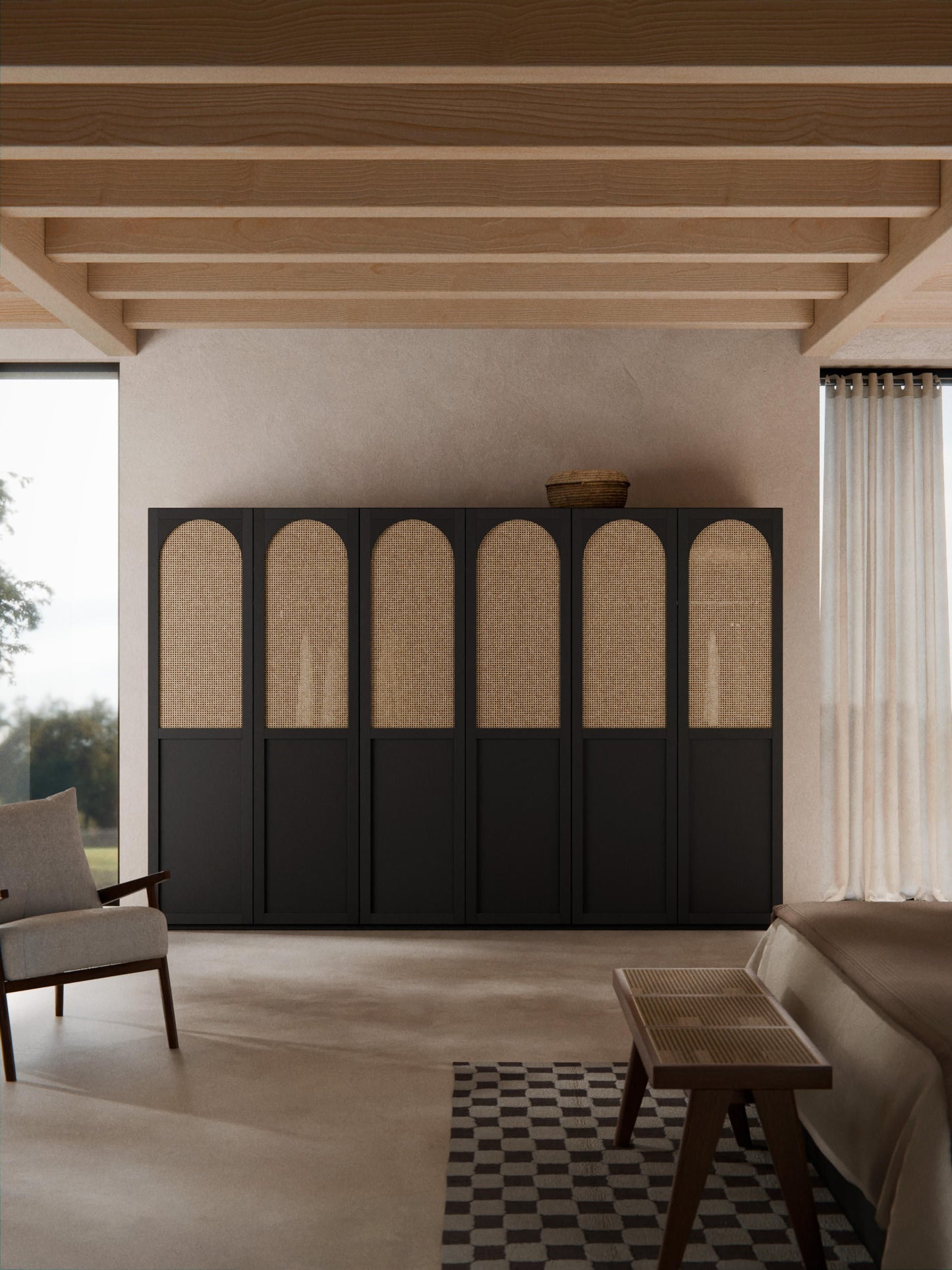 Jeanzola Modular Hinged-Door Wardrobe, 300 cm Wide, in Various Sizes