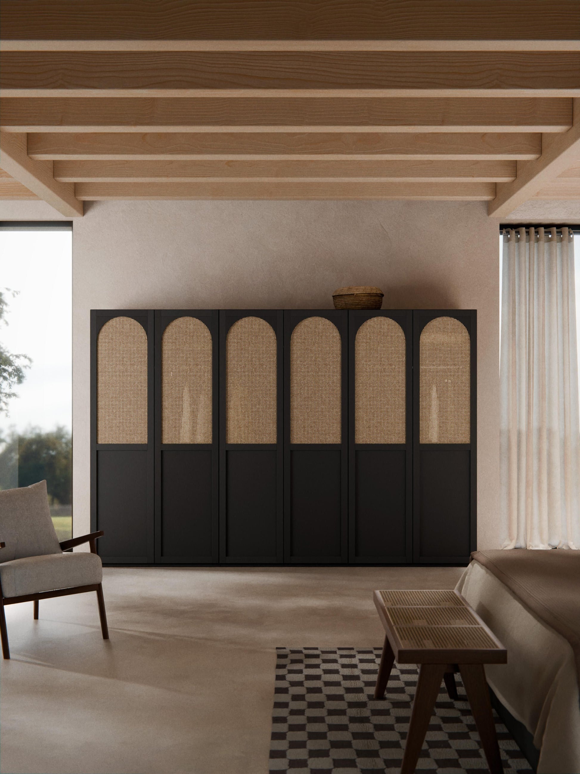 Jeanzola Modular Hinged-Door Wardrobe, 300 cm Wide, in Various Sizes
