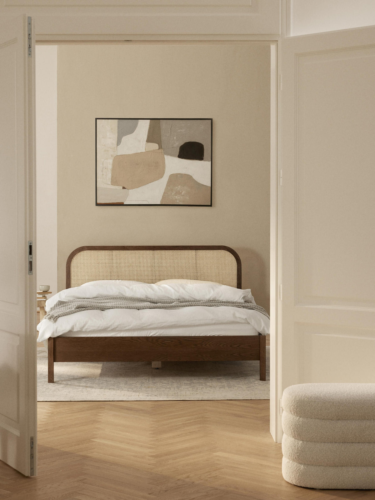 Jonsmark Wooden Bed with Vienna Cane Headboard