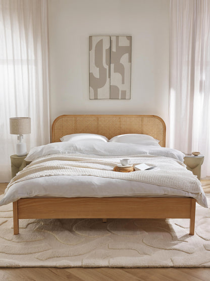 Jonsmark Wooden Bed with Vienna Cane Headboard