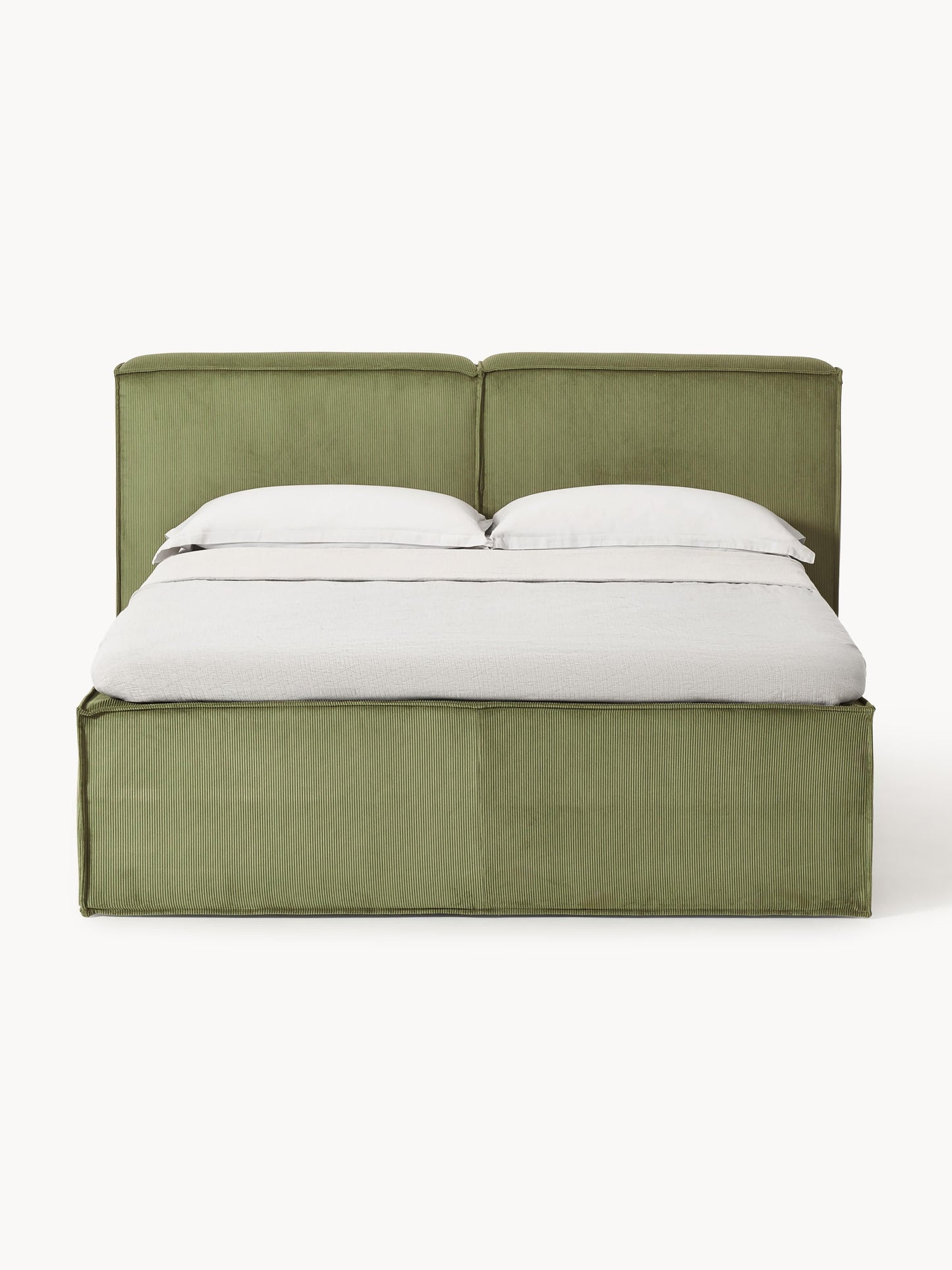 Lenfaro Box Spring Bed in Corduroy