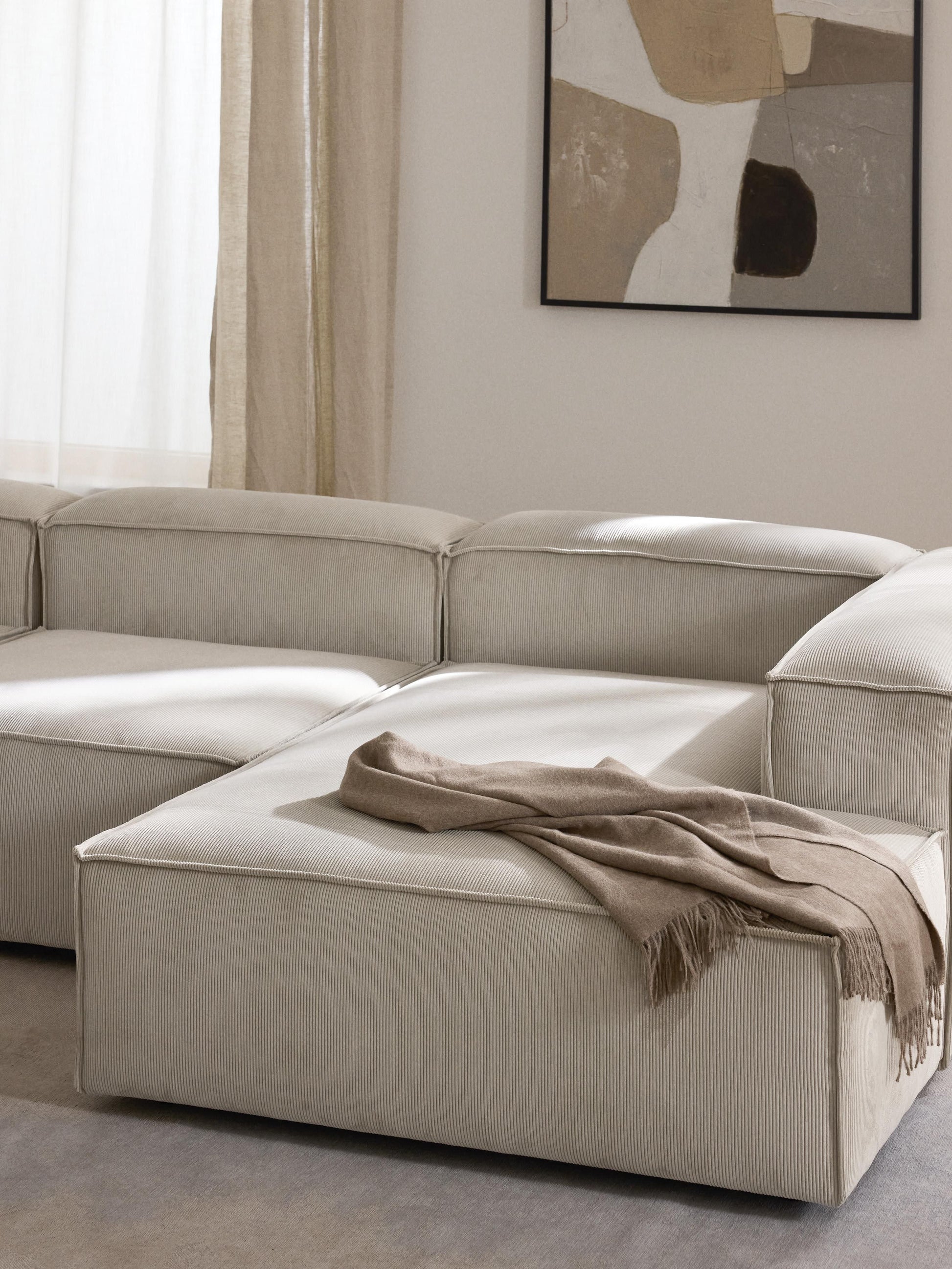 Lenfaro Corduroy Ottoman Corner Module