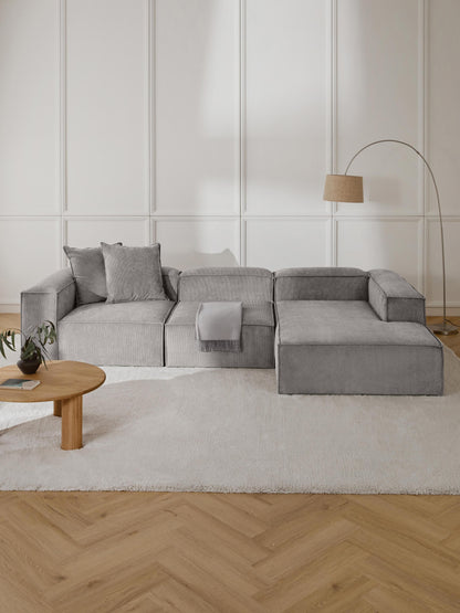 Lenfaro Modular Corduroy Corner Sofa (4-Seater)