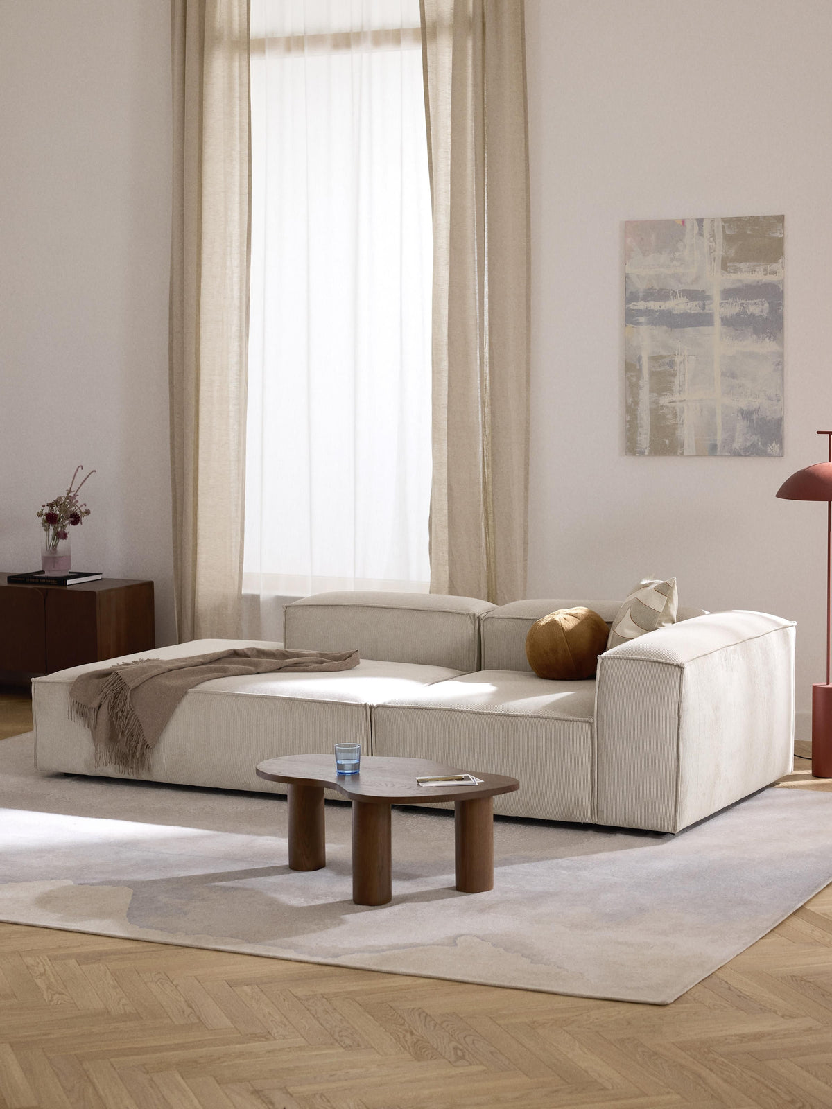 Lenfaro Modular Corduroy Ottoman