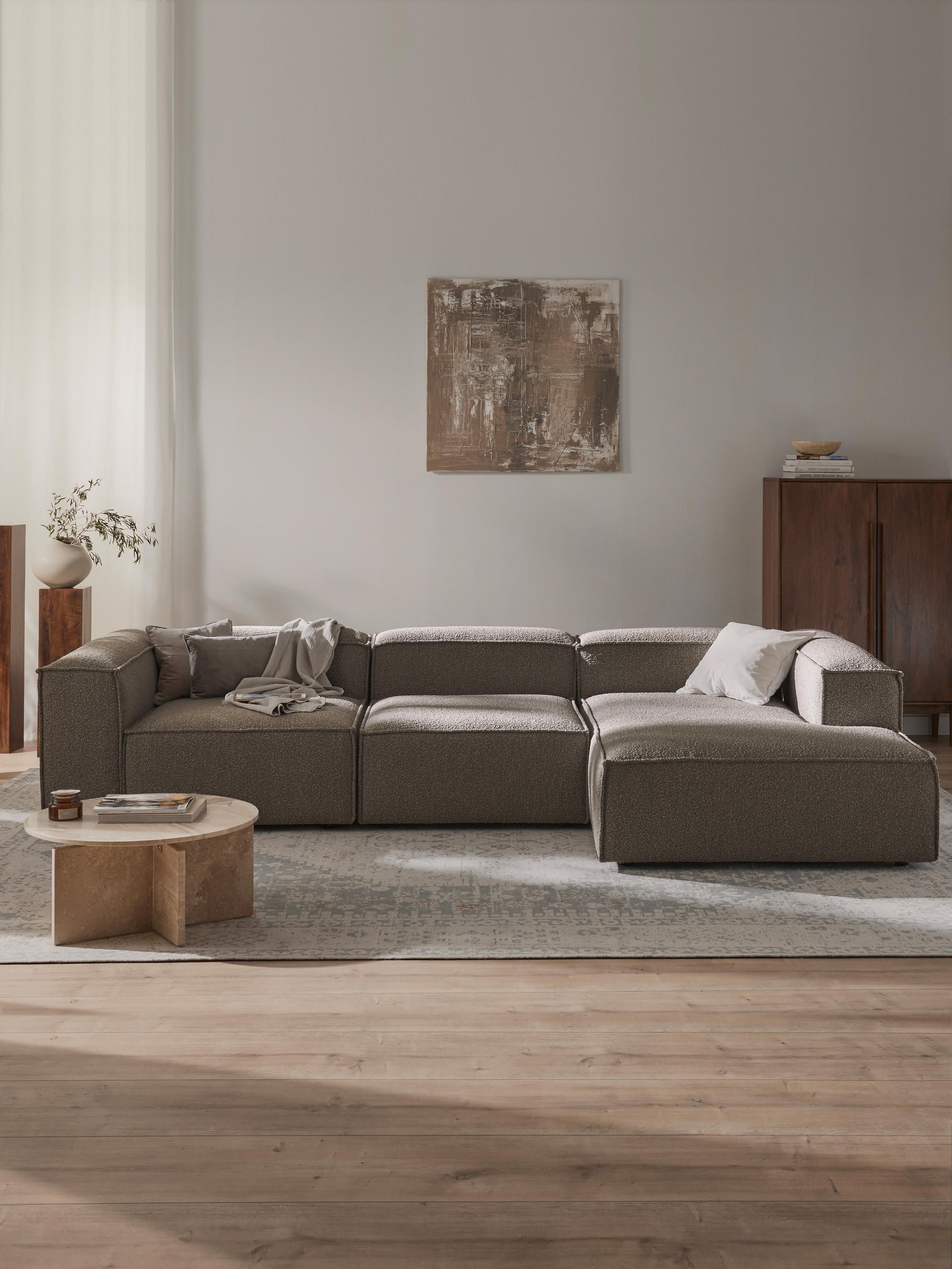 Lenfaro Modular Corner Sofa in Bouclé (4-Seater)