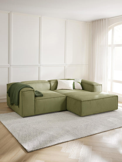 Lenfaro Modular Corner Sofa in Corduroy, 2-Seater