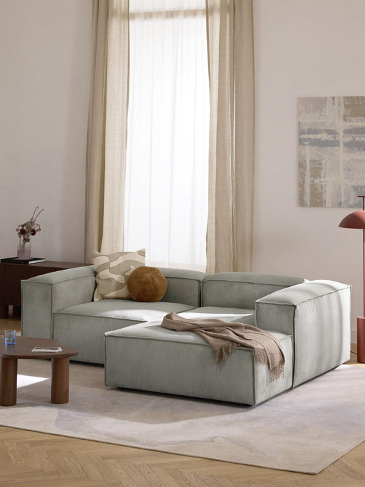Lenfaro Modular Corner Sofa in Corduroy, 2-Seater