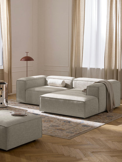 Lenfaro Modular Linen Blend Corner Sofa, 2-Seater