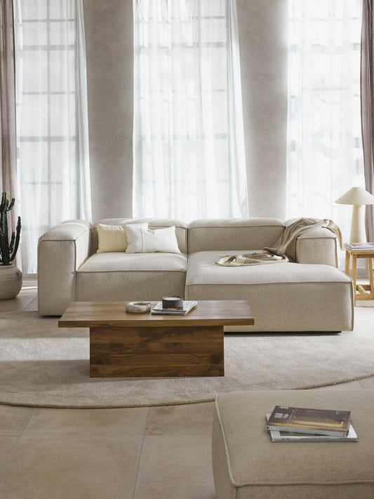 Lenfaro Modular Linen Blend Corner Sofa, 2-Seater