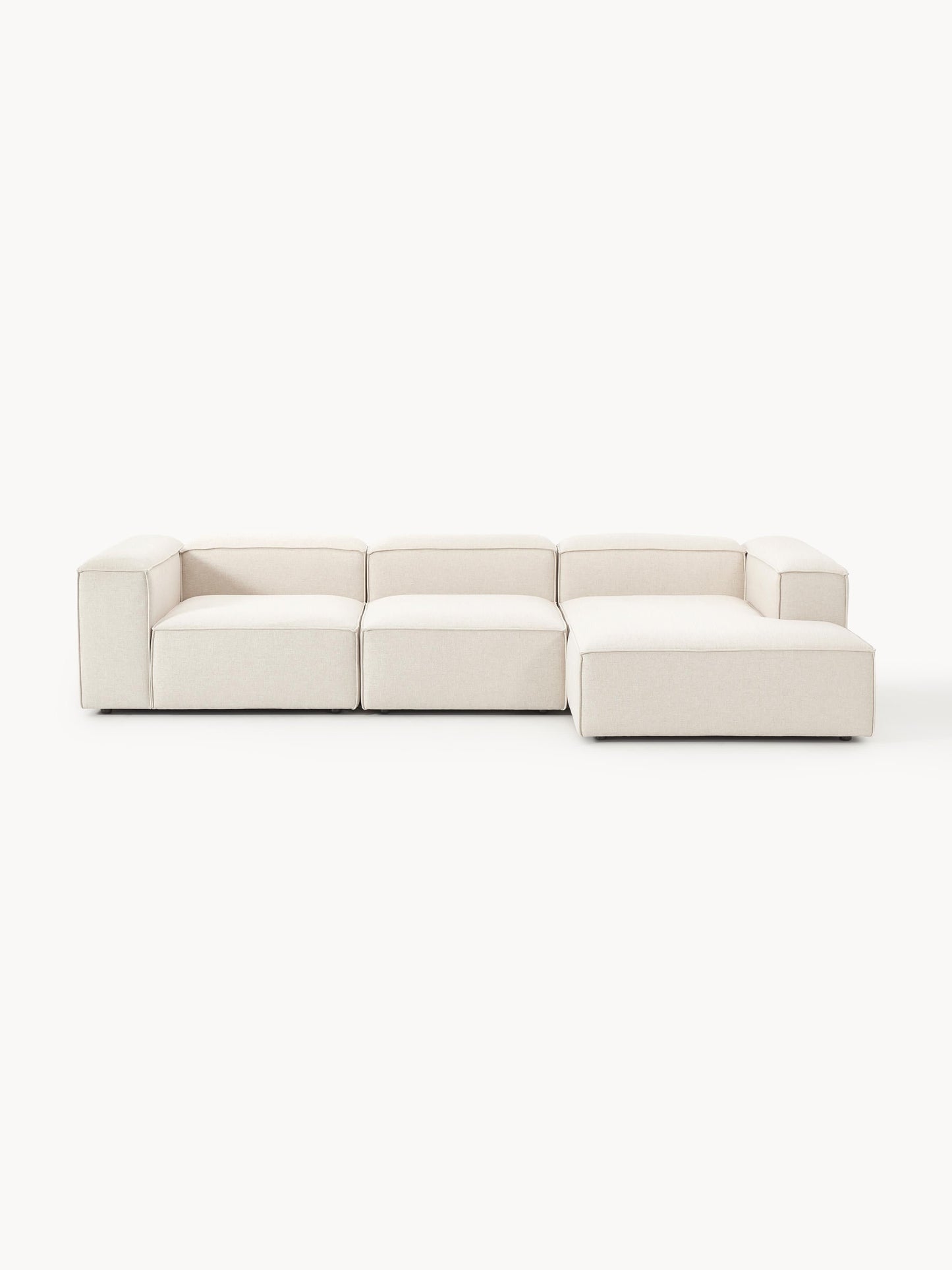 Lenfaro Modular Linen Blend Corner Sofa, 4-Seater