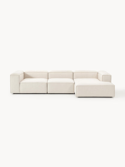 Lenfaro Modular Linen Blend Corner Sofa, 4-Seater