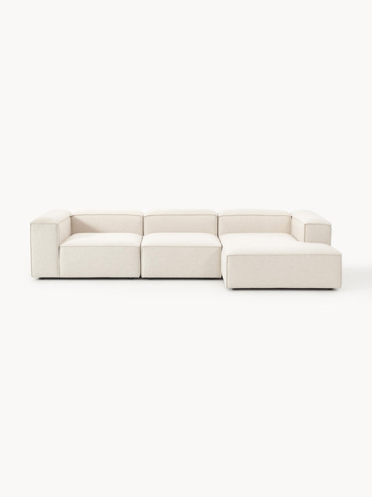 Lenfaro Modular Linen Blend Corner Sofa, 4-Seater