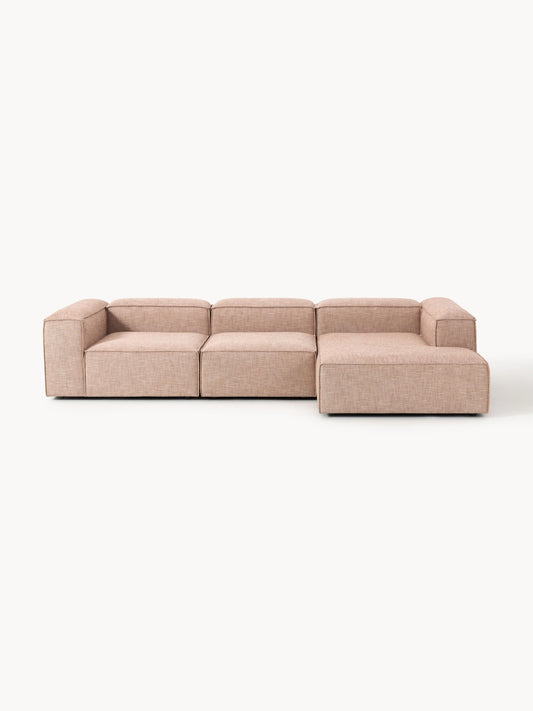 Lenfaro Modular Linen Blend Corner Sofa, 4-Seater