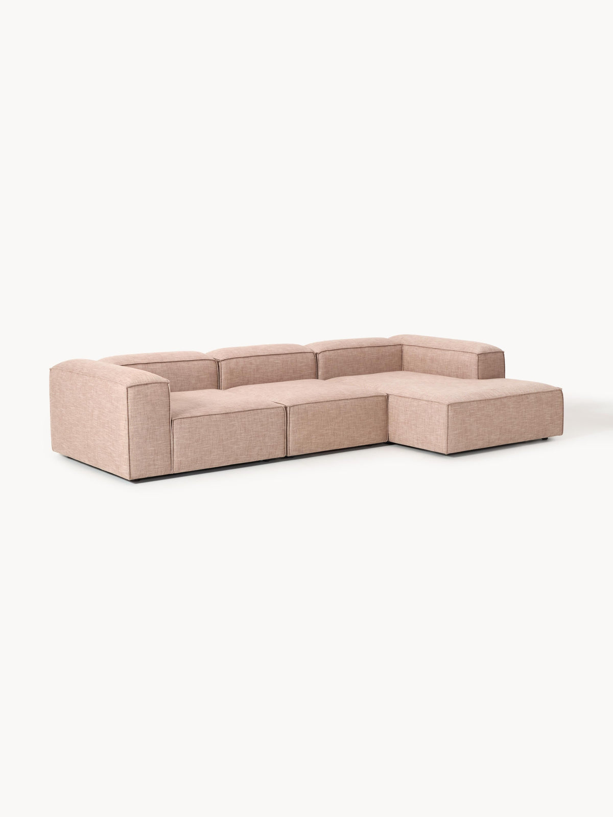 Lenfaro Modular Linen Blend Corner Sofa, 4-Seater