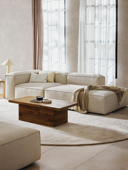 Lenfaro Modular Linen Blend Ottoman
