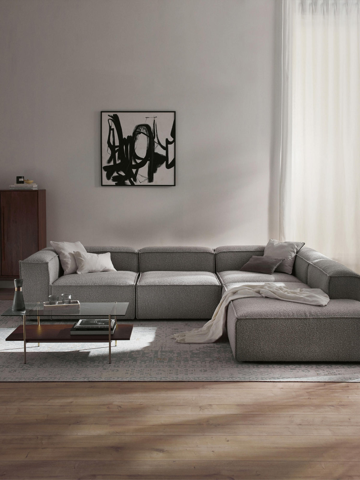Lenfaro Modular XL Bouclé Corner Sofa (4-Seater)