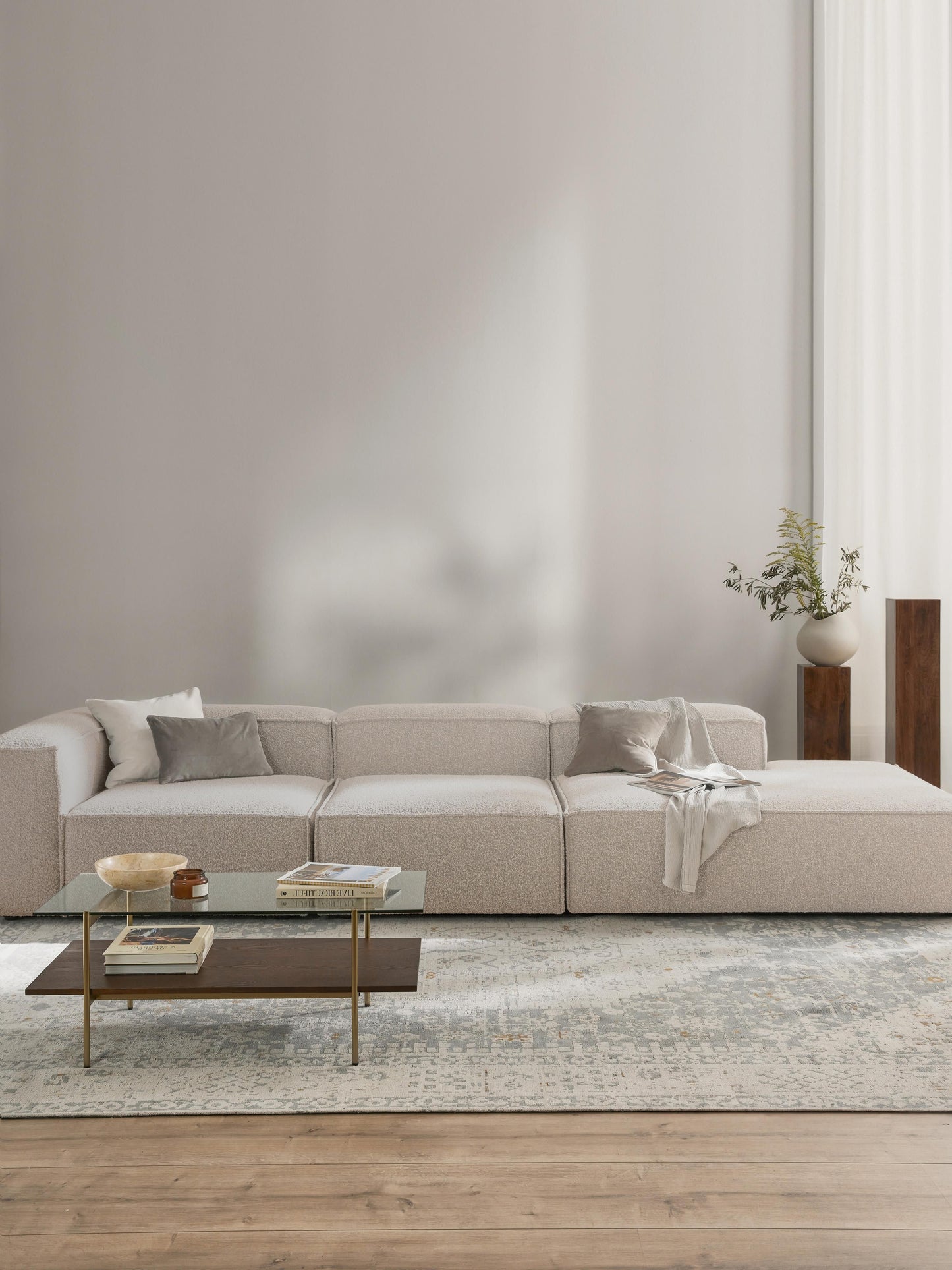 Lenfaro Modular XL Bouclé Ottoman