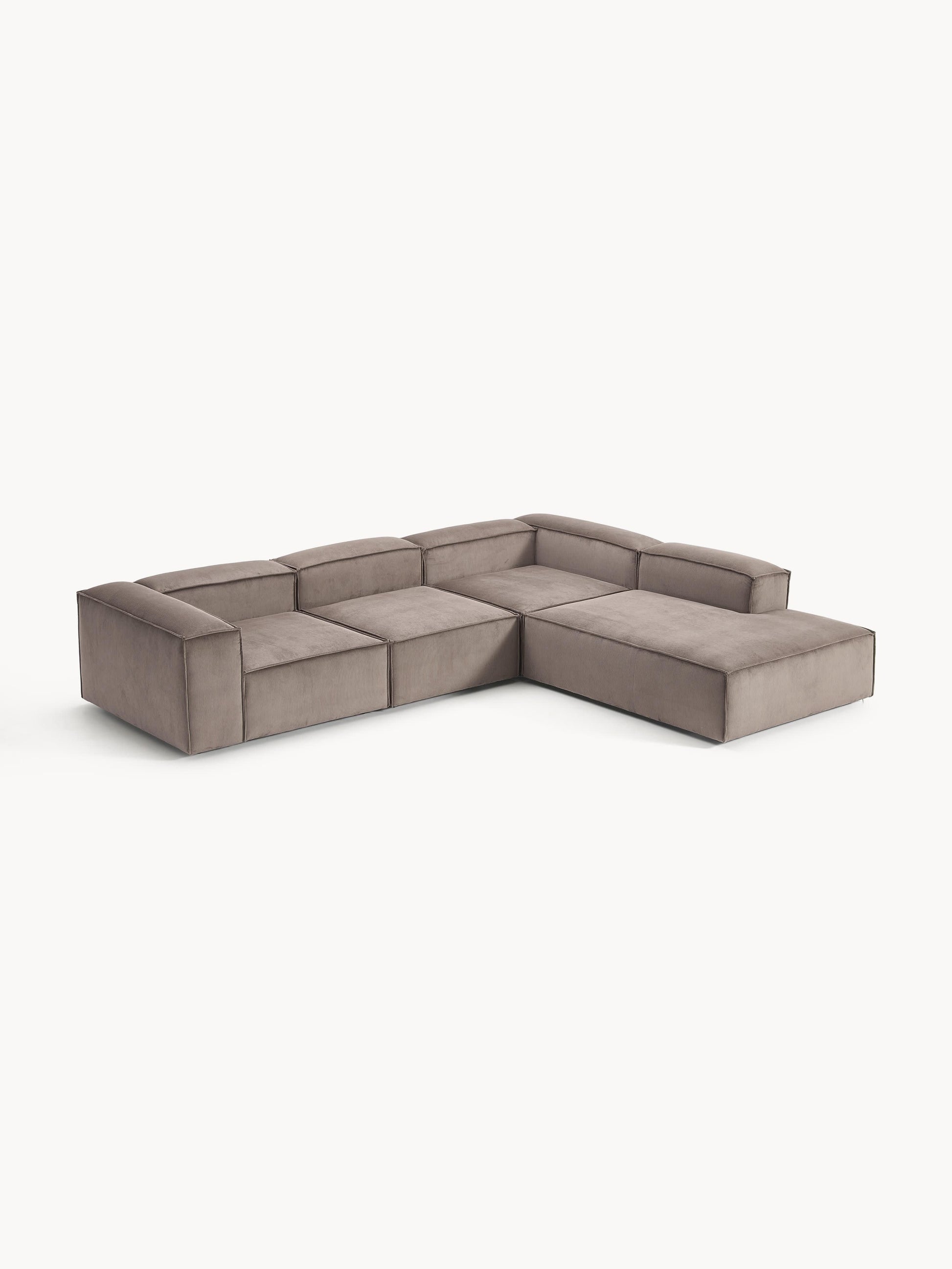 Lenfaro Modular XL Corduroy Corner Sofa (4-Seater)